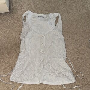 Princess Polly White Striped Button-Up Blouse